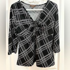 Jessica Black and White Dotted Blouse | Size M